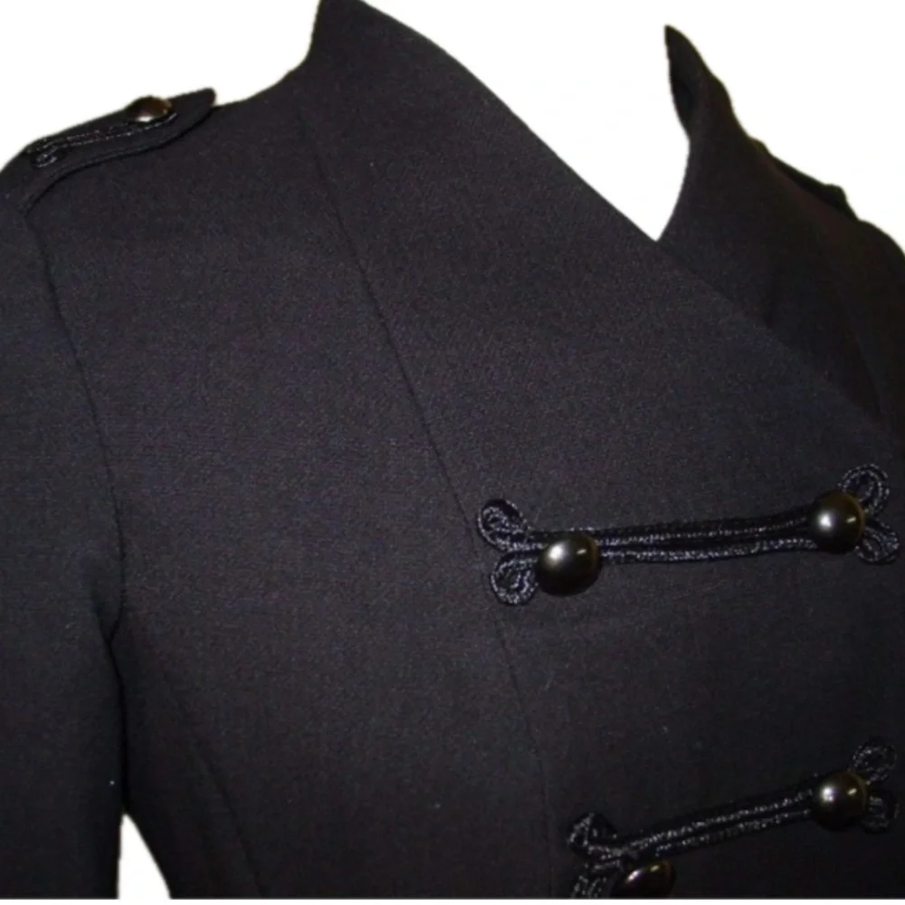 H&M Military Inspired Black Jacket Blazer 6